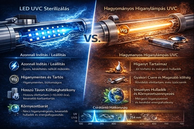 UVC lámpák összehasonlítása és előnyök